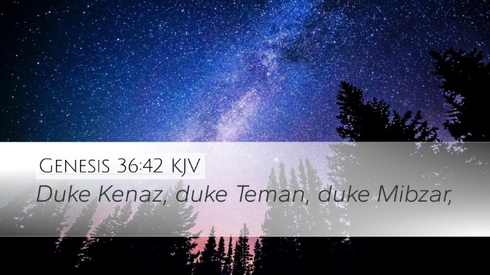 Genesis 36:42 Bible Commentary
