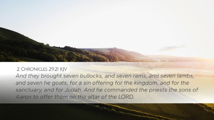 2 Chronicles 29:21 Bible Commentary