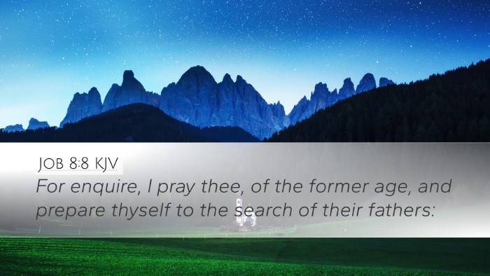 Job 8:8 Bible Commentary