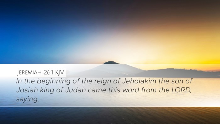 Jeremiah 26:1 Bible Commentary