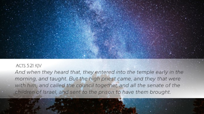 Acts 5:21 Bible Commentary